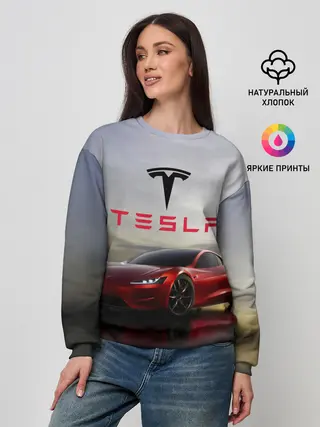 Женский свитшот / Tesla Roadster