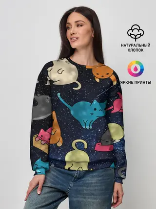 Женский свитшот / Космические котики
