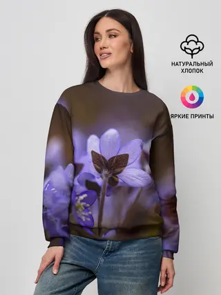 Женский свитшот / хрупкий цветок фиалка