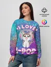 Женский свитшот / I Love Cat Pop