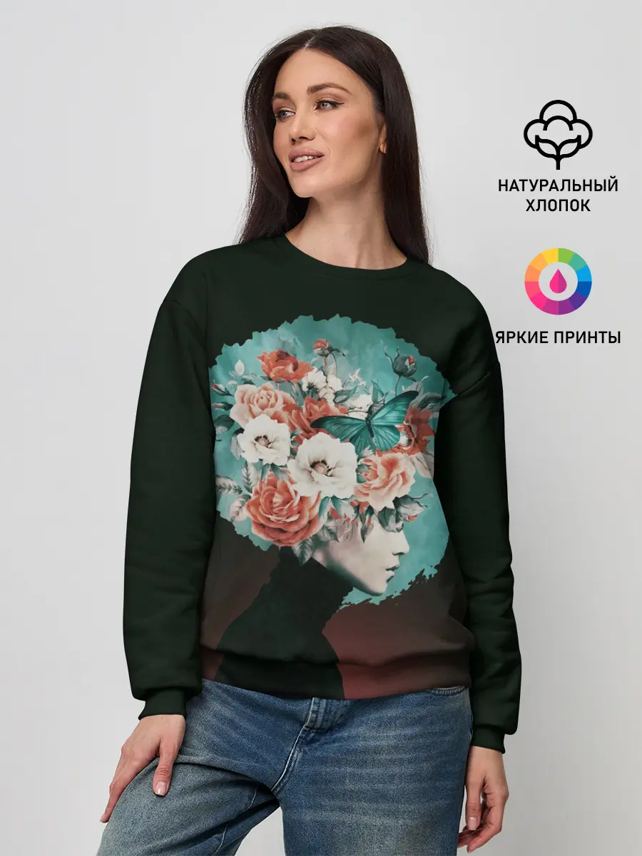 Женский свитшот / Girl in flowers