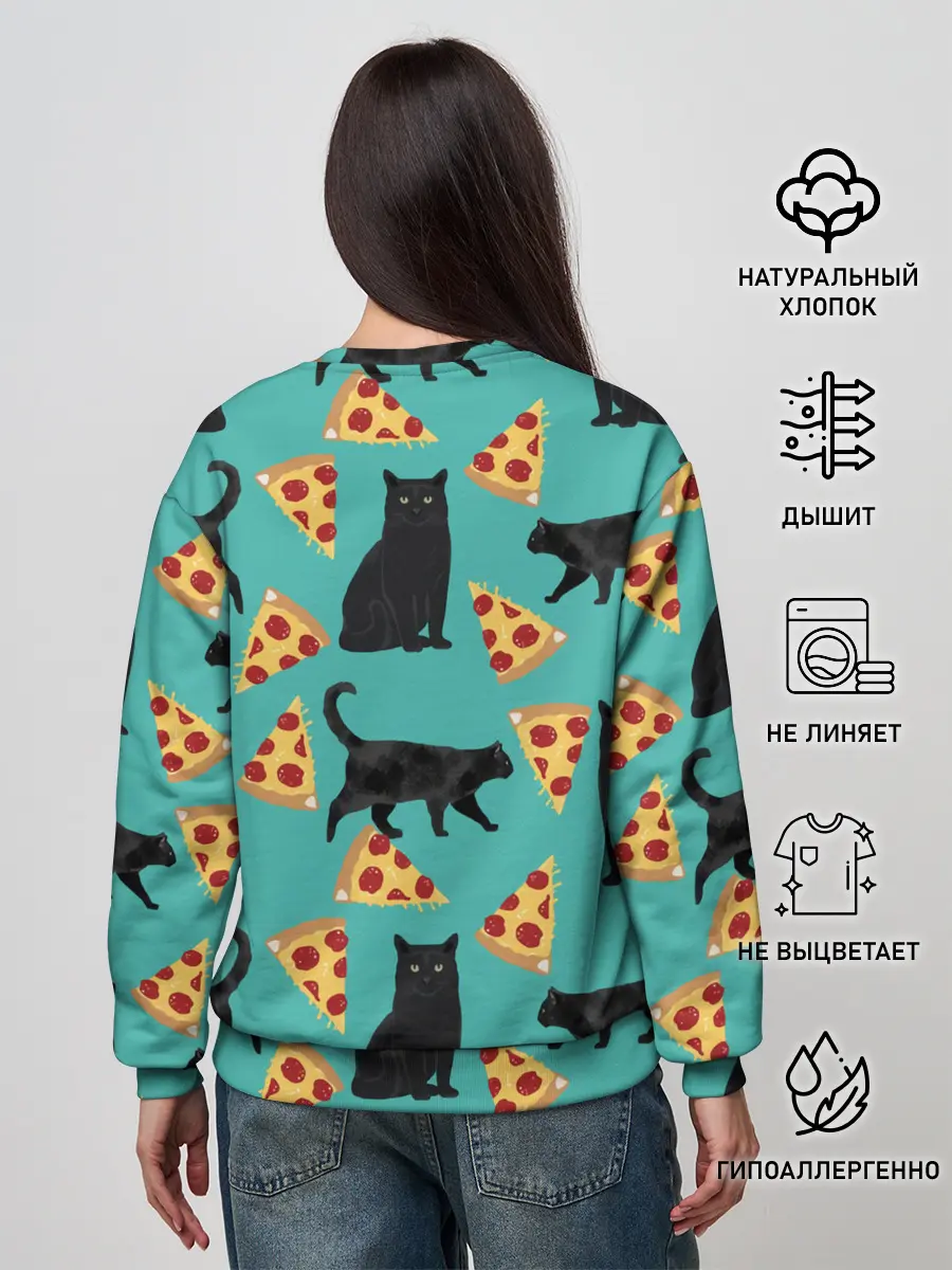 Женский свитшот / Котики и Пиццы