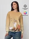 Женский свитшот / акварельная лиса задумчивости