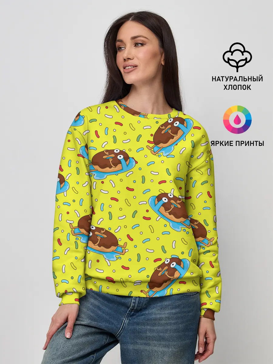 Женский свитшот / Плачущий пончик