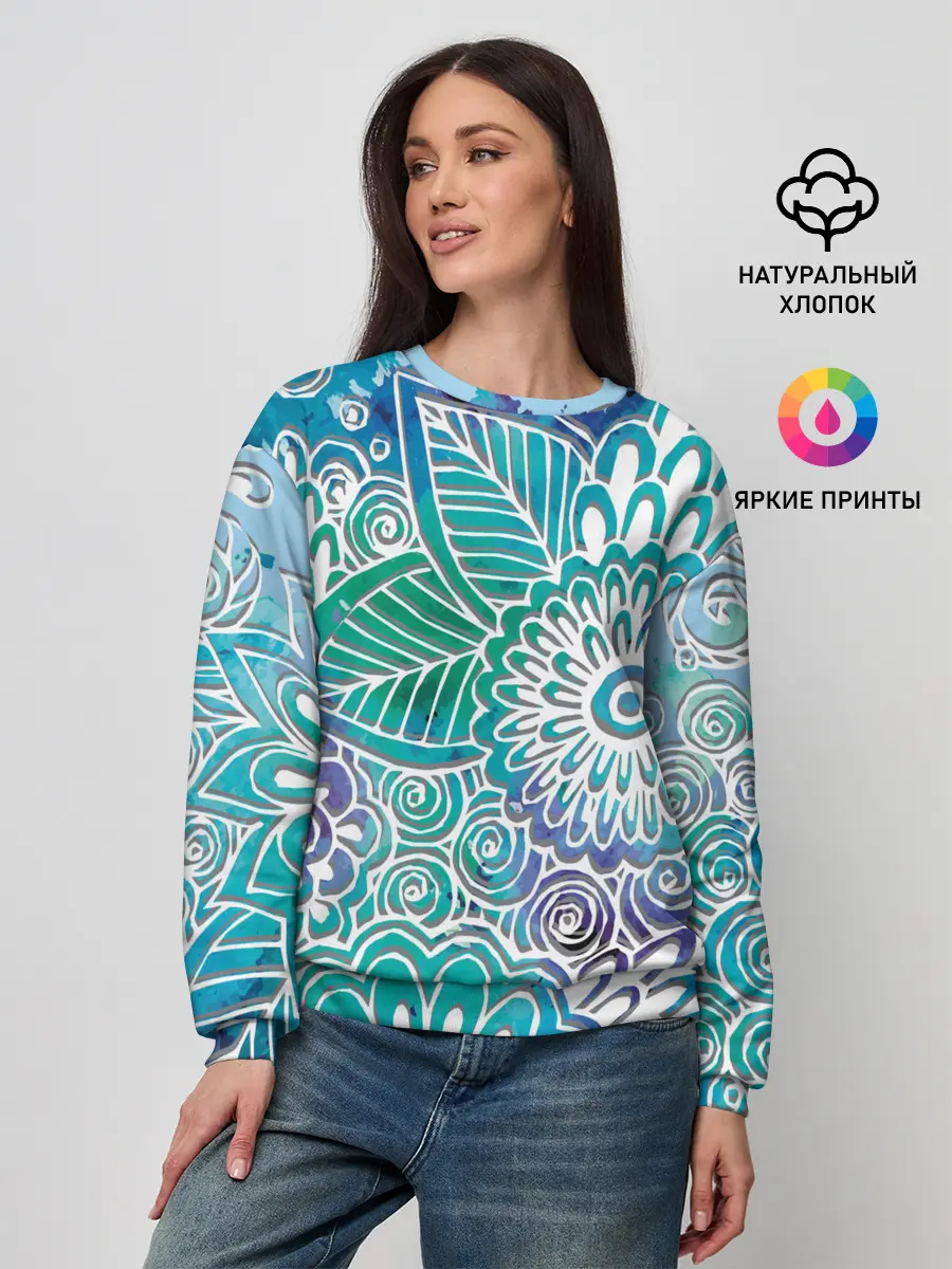 Женский свитшот / цветочный узор