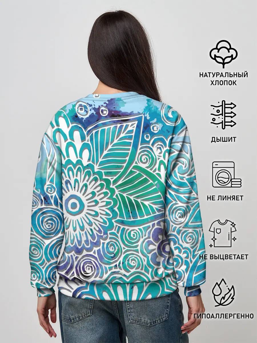 Женский свитшот / цветочный узор