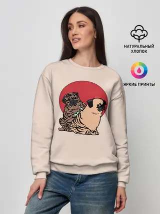 Женский свитшот / Мопсы | Тату мастер