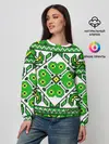 Женский свитшот / Славянский Узор Зеленый