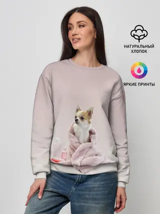 Женский свитшот / собачка полотенце процедуры