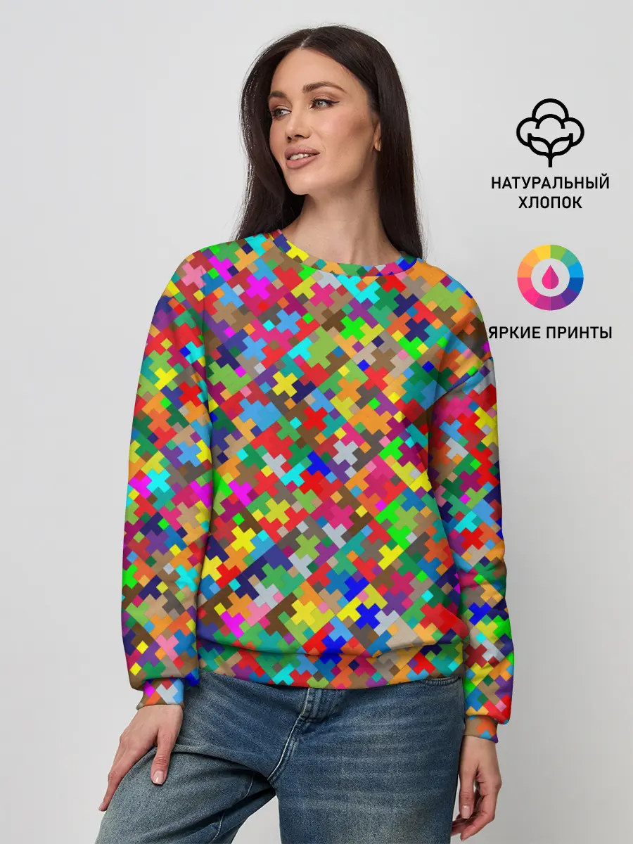 Женский свитшот / РАЗНОЦВЕТНЫЙ ПАЗЛ