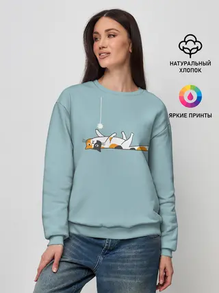 Женский свитшот / Котик грустит