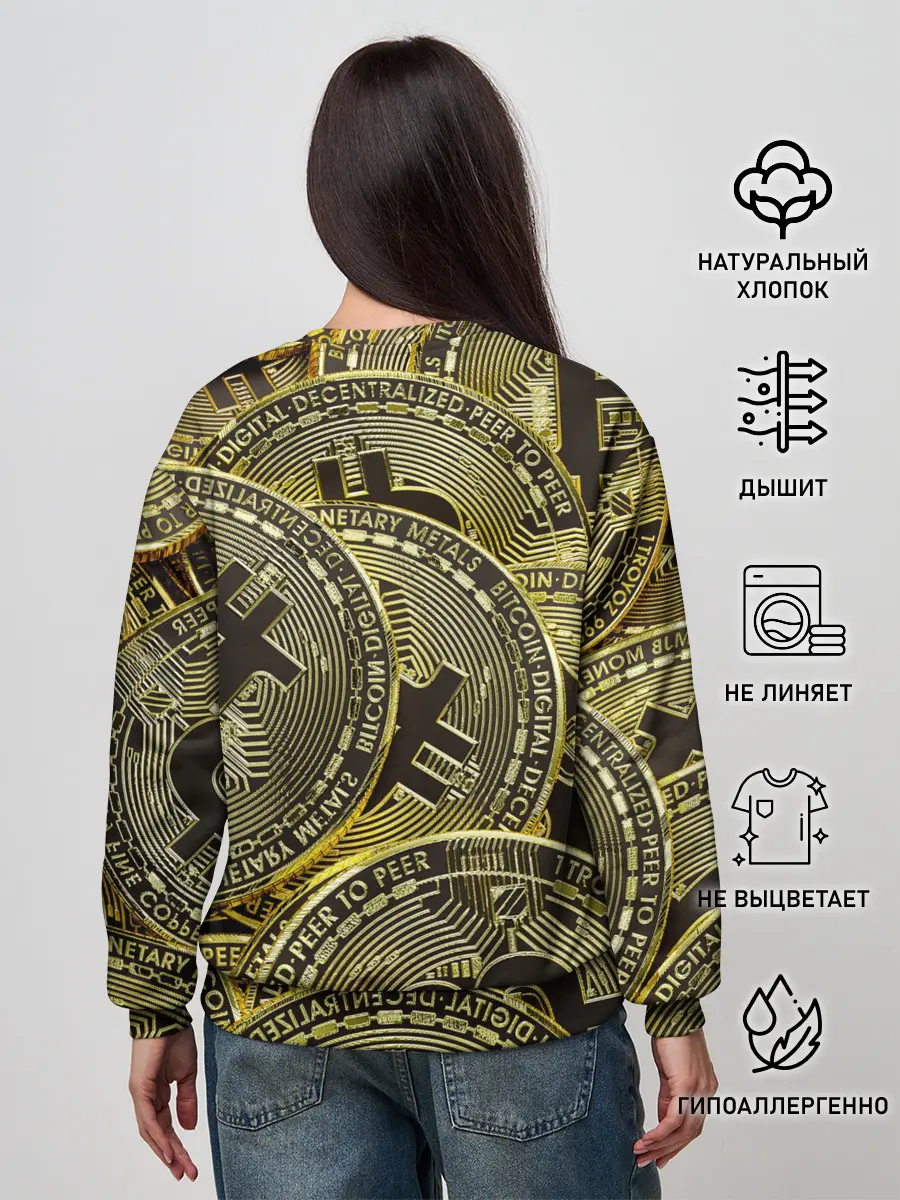 Женский свитшот / БИТКОИНЫ МОНЕТЫ