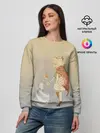 Женский свитшот / девочка и мышка друзья