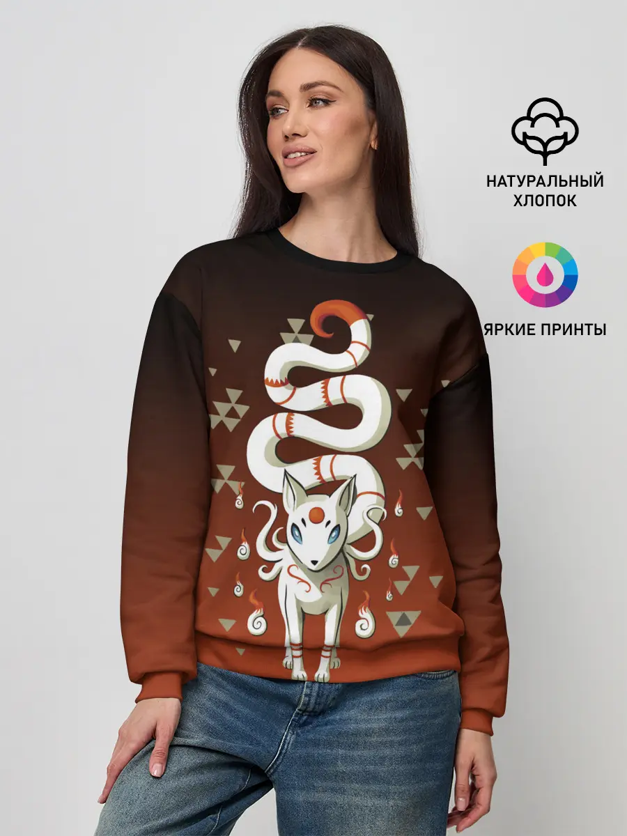 Женский свитшот / Длиннохвостая лисица Инари