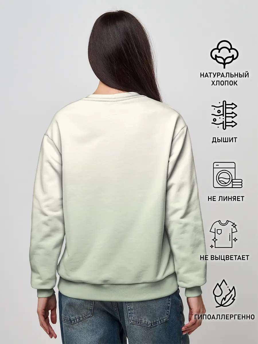 Женский свитшот / девушка кимоно зима Япония кот