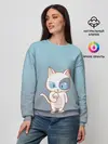 Женский свитшот / кот с мороженкой