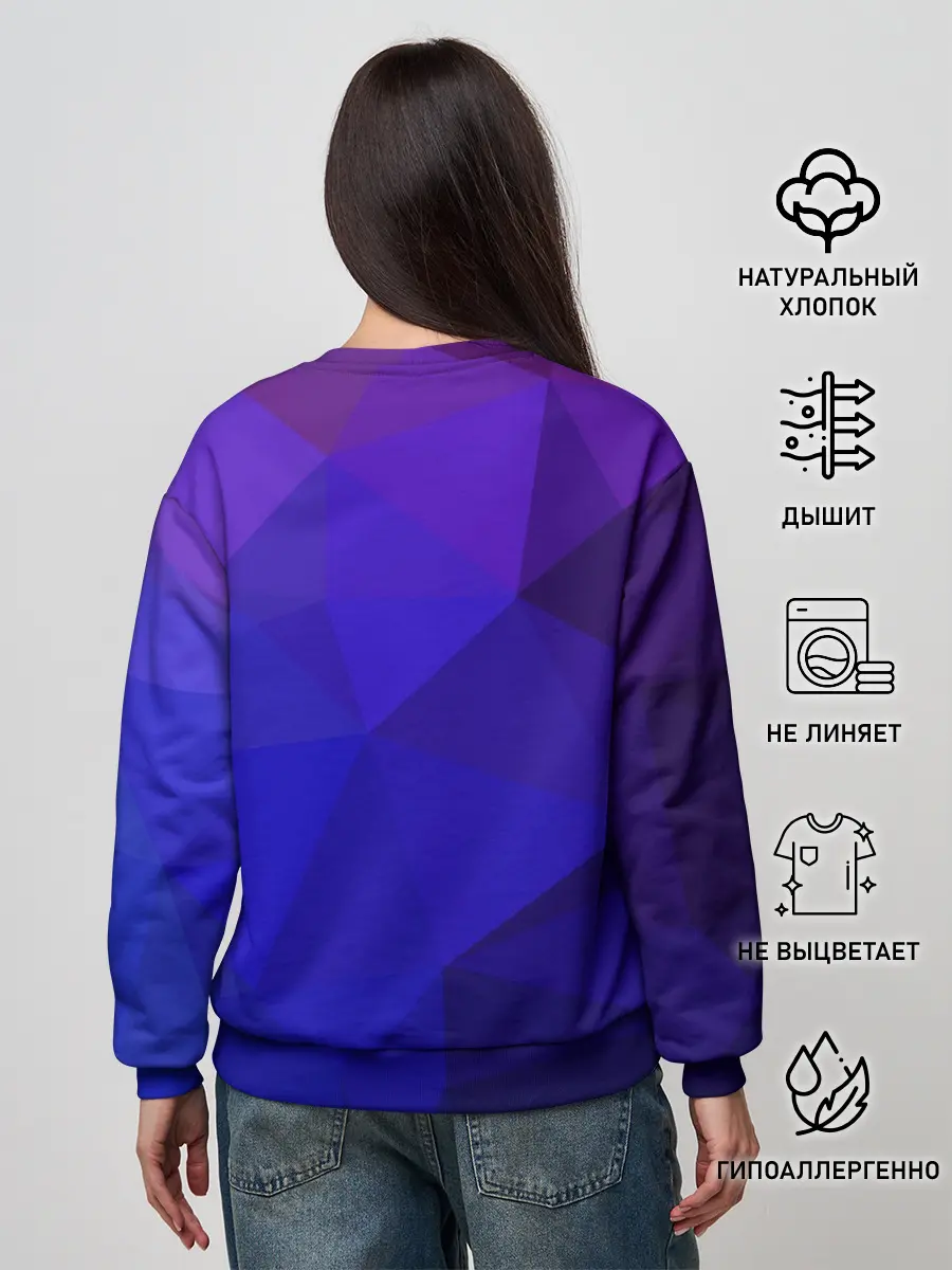 Женский свитшот / полигональный космонавт