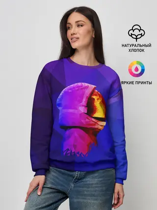 Женский свитшот / полигональный космонавт