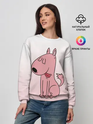 Женский свитшот / мультяшный мопс