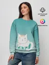 Женский свитшот / котик на подстилке