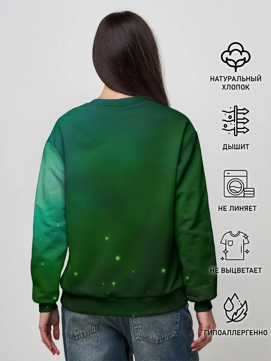 Женский свитшот / Лисенок нюхает цветок