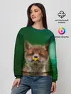 Женский свитшот / Лисенок нюхает цветок