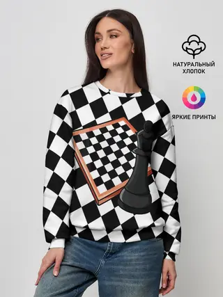 Женский свитшот / Шахматы