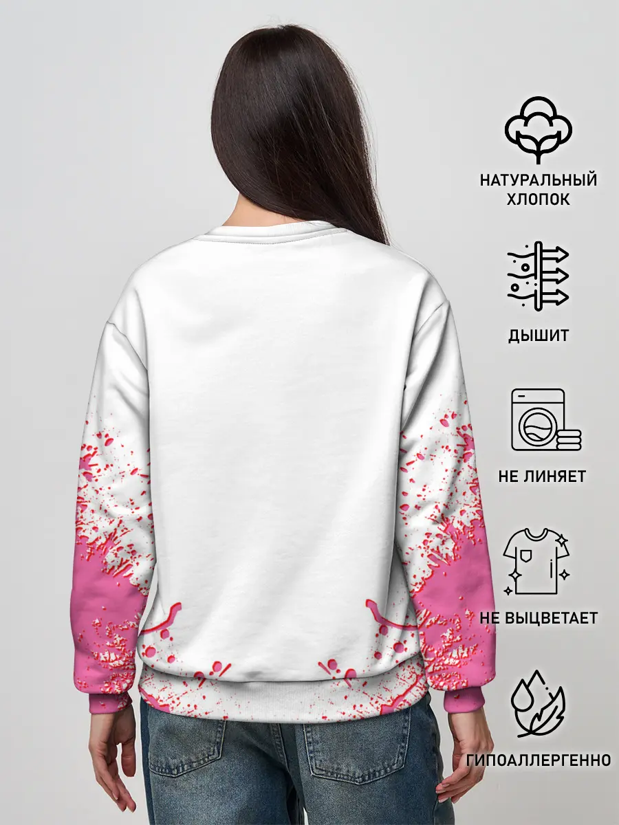 Женский свитшот / Лого джоджо розовые брызги