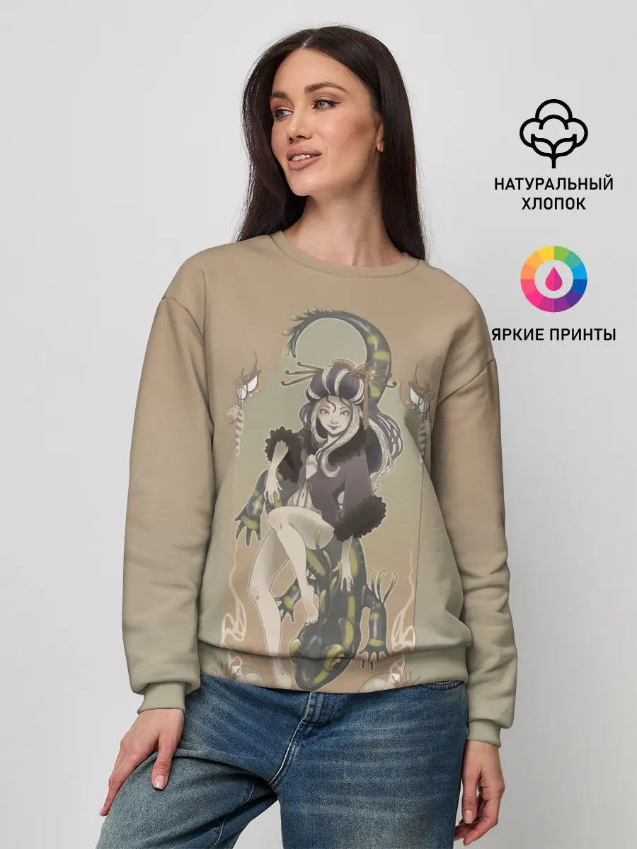 Женский свитшот / Девушка ящерица
