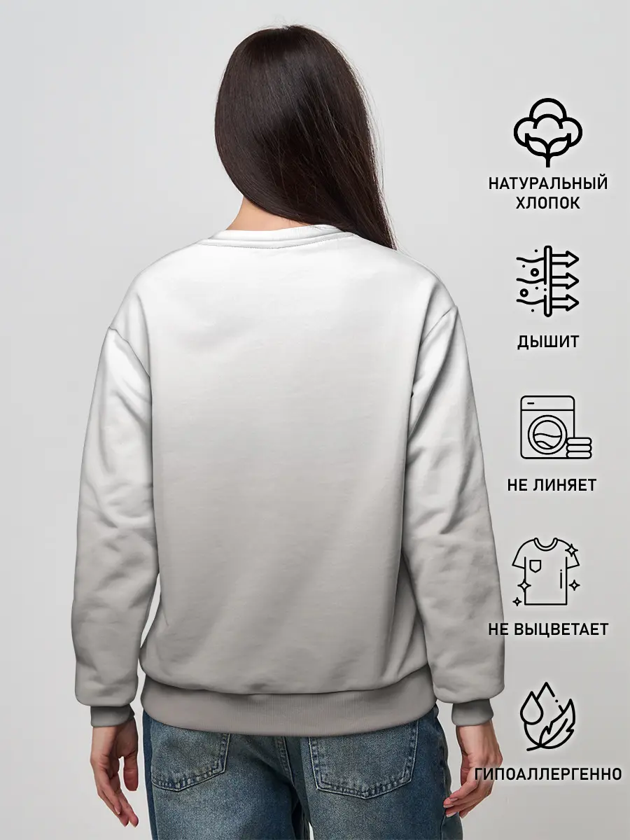 Женский свитшот / французский бульдог сердечко