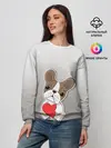 Женский свитшот / французский бульдог сердечко
