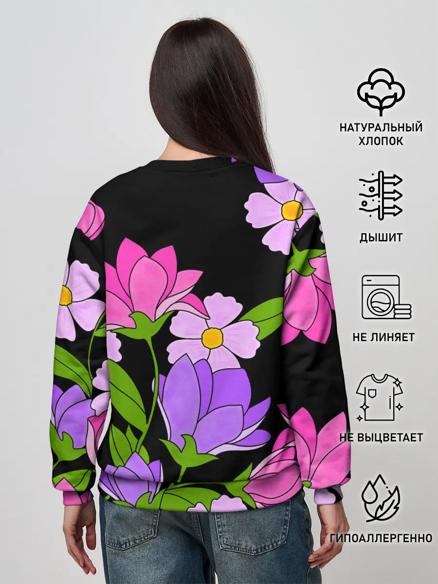 Женский свитшот / Ночные цветы