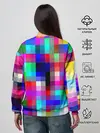 Женский свитшот / РАЗНОЦВЕТНЫЕ ПИКСЕЛИ / КУБЫ