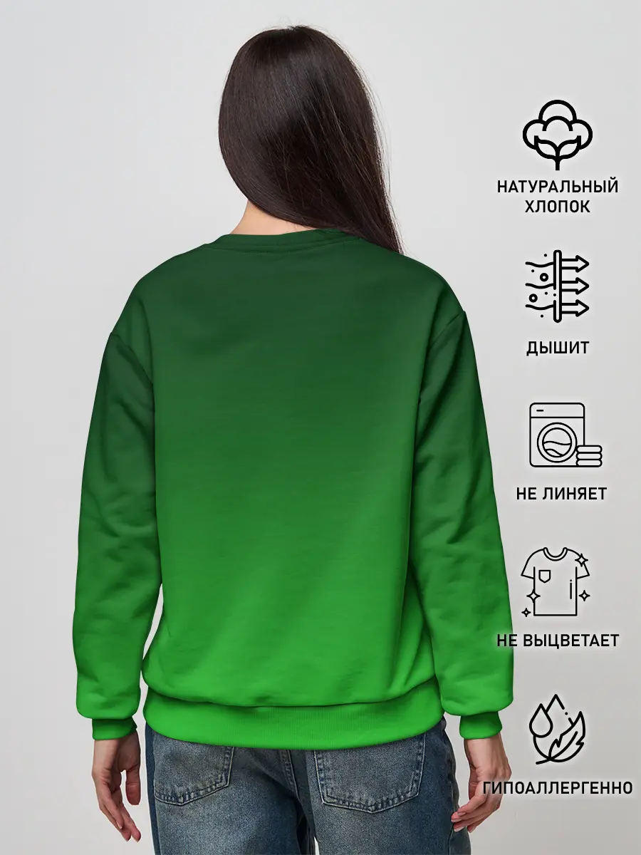 Женский свитшот / девушка лепрекон в зеленом
