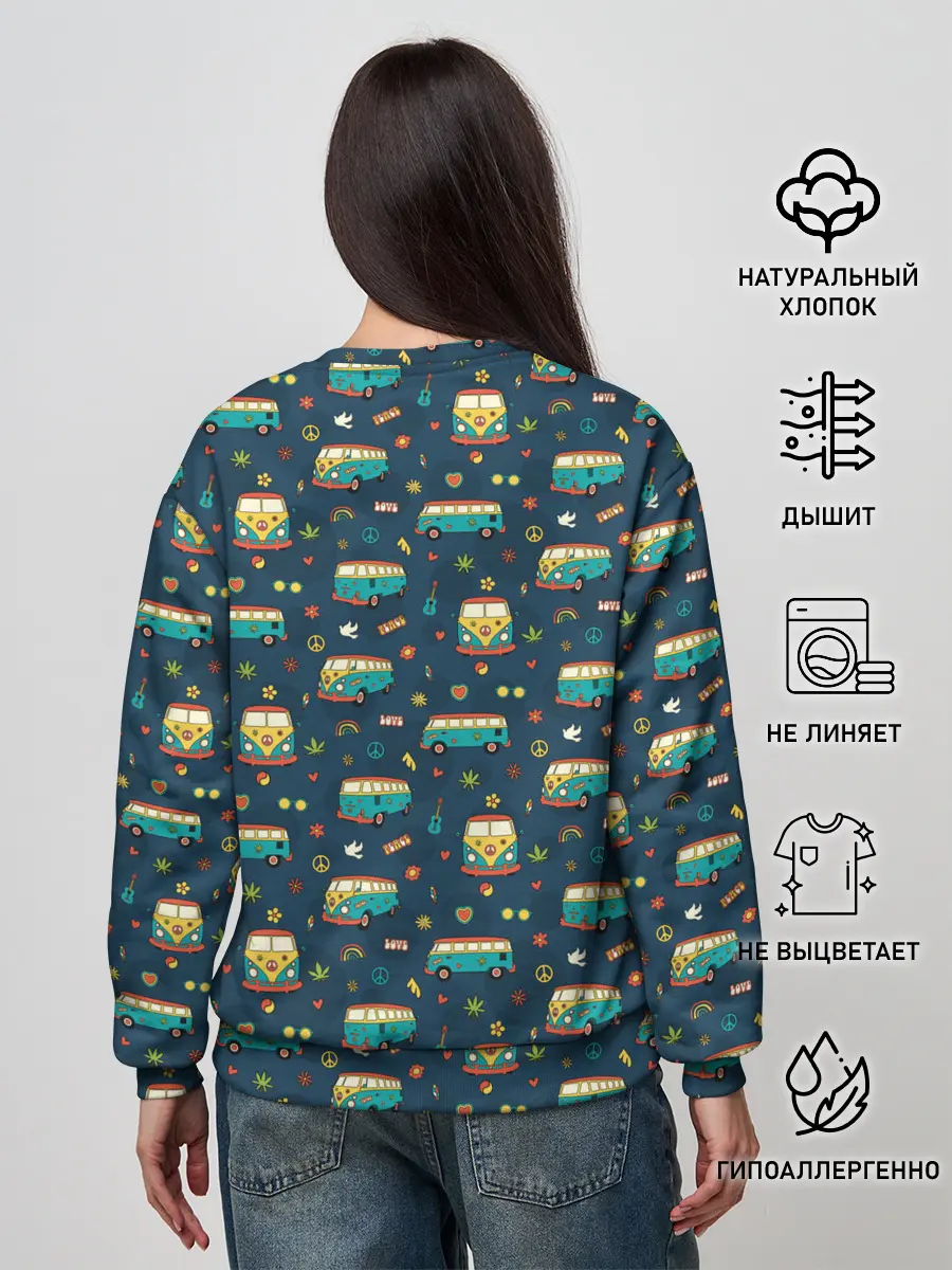 Женский свитшот / Фургоны хиппи