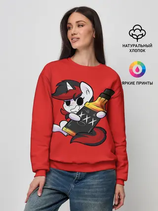 Женский свитшот / Единорог с бутылкой