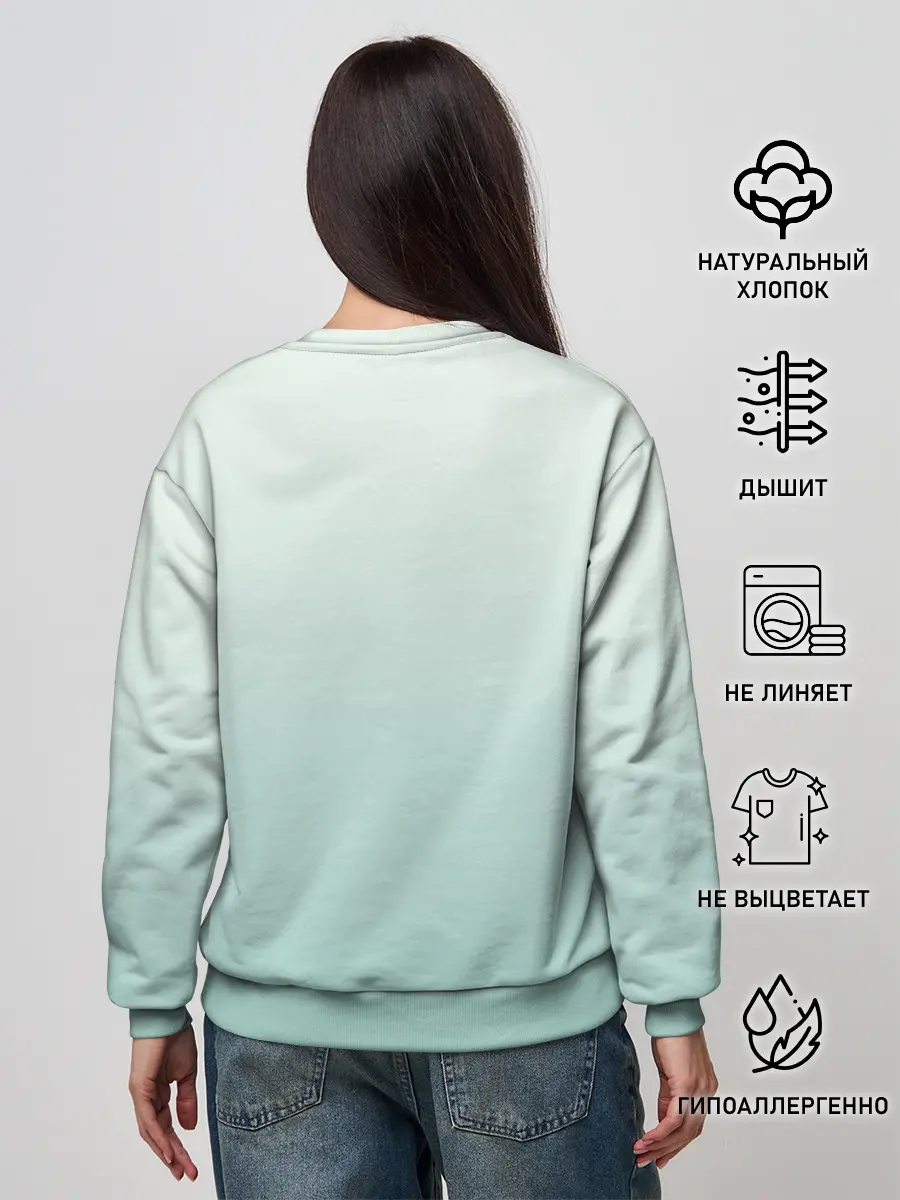 Женский свитшот / единорог с бабочками