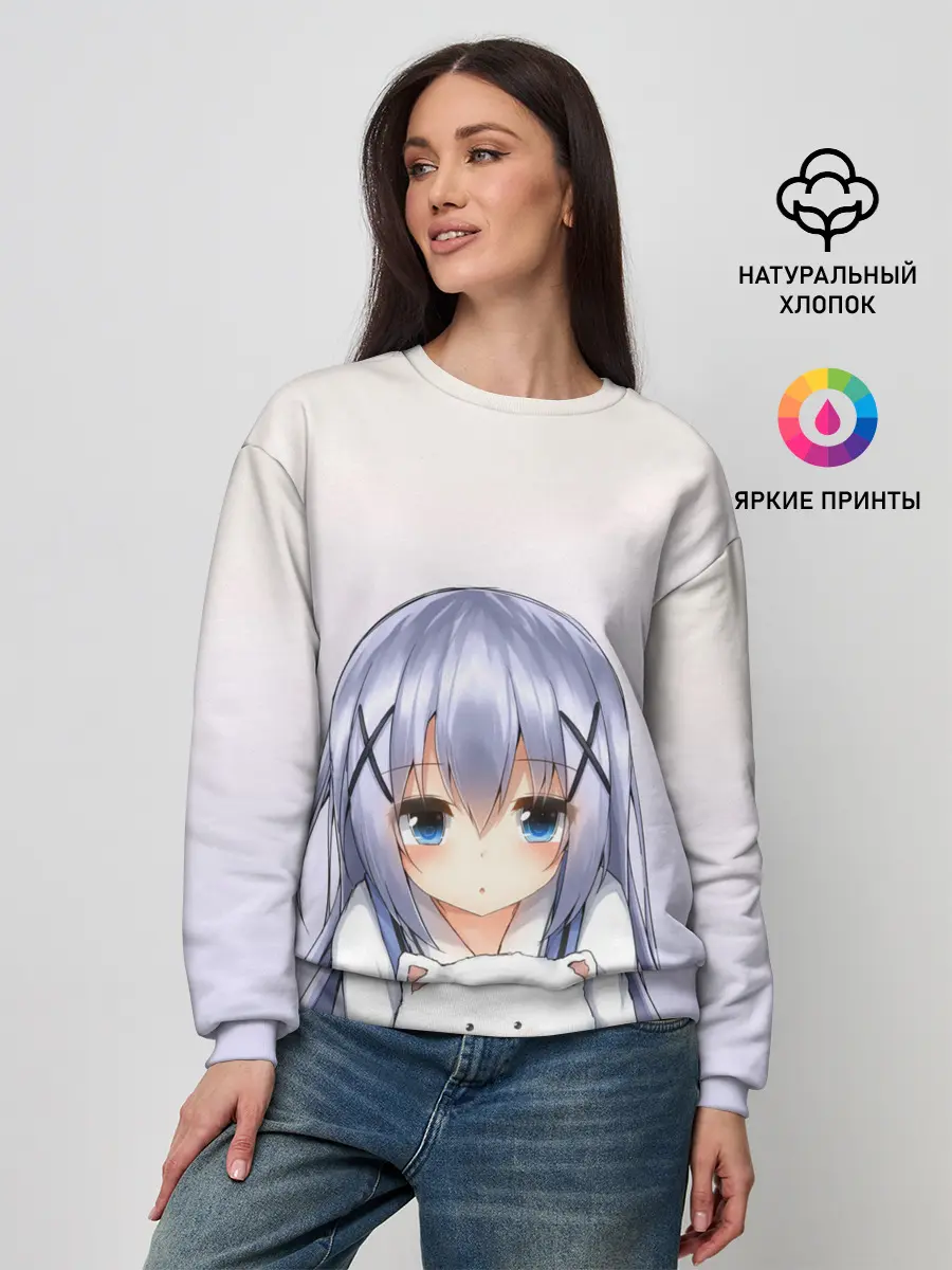 Женский свитшот / малышка с пушистиком