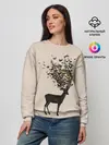 Женский свитшот / Олени с рогами из бабочек
