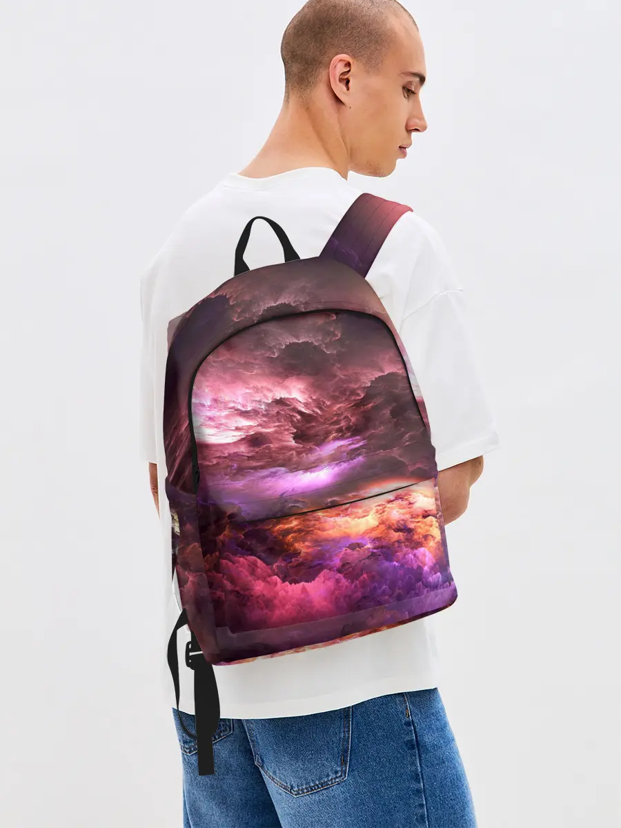 Рюкзак джинсовый / закат абстракция