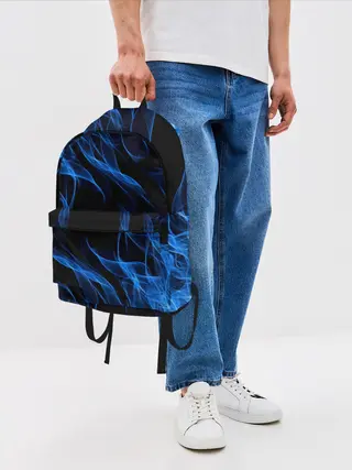 Рюкзак джинсовый / BLUE FIRE FLAME