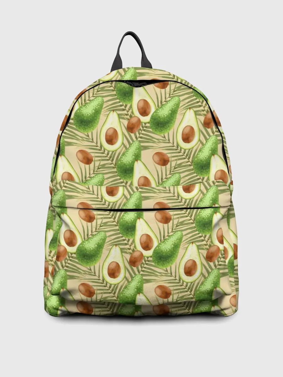 Рюкзак джинсовый / Веган Авокадо узор