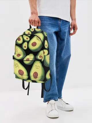 Рюкзак джинсовый / Авокадо паттерн