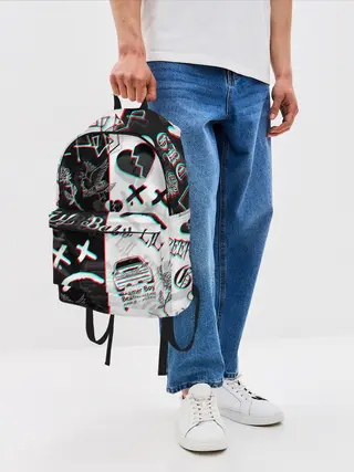Рюкзак джинсовый / LIL PEEP GLITCH | ЛИЛ ПИП ГЛИТЧ