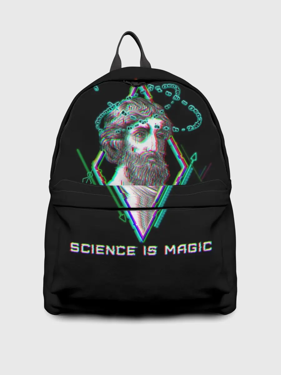 Рюкзак джинсовый / Magic is science - Пифагор