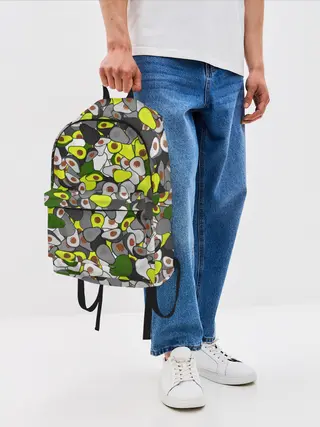 Рюкзак джинсовый / Камуфляж с авокадо