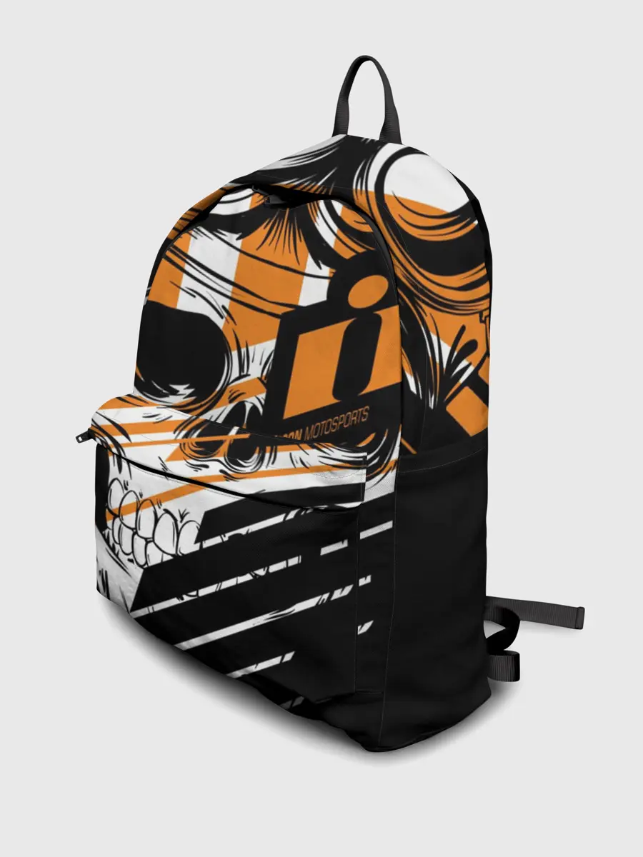 Рюкзак джинсовый / Череп Icon оранжевый