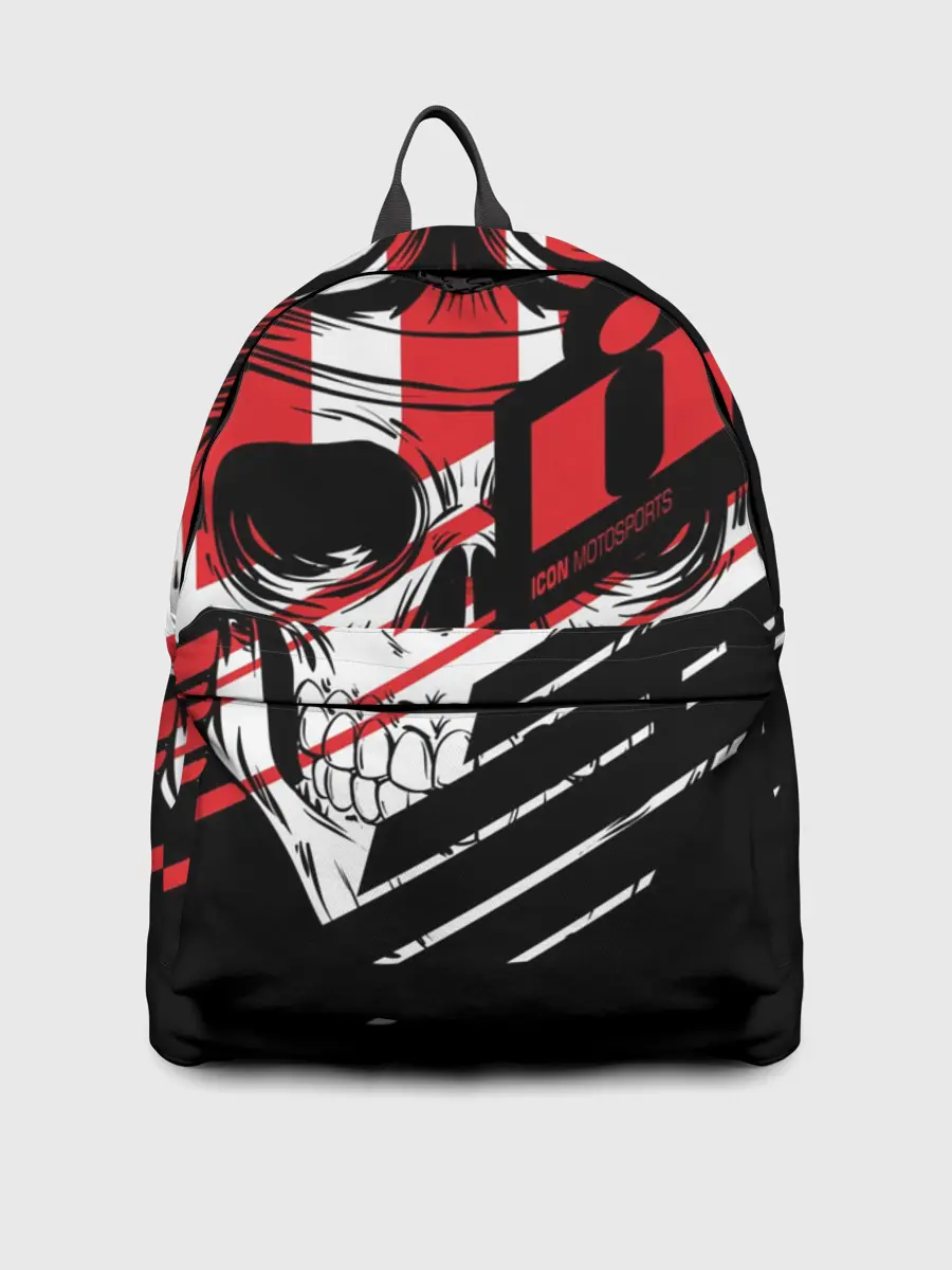 Рюкзак джинсовый / Череп Icon красный