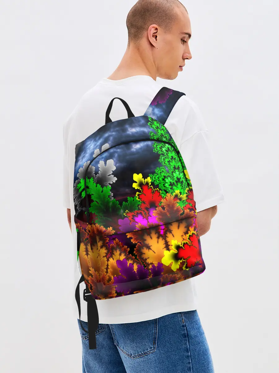 Рюкзак джинсовый / КИСЛОТНАЯ АБСТРАКЦИЯ