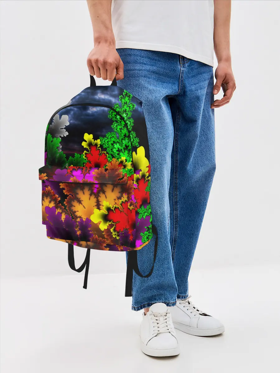 Рюкзак джинсовый / КИСЛОТНАЯ АБСТРАКЦИЯ